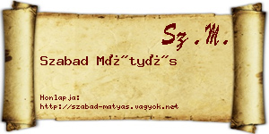 Szabad Mátyás névjegykártya