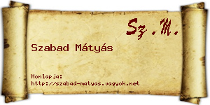 Szabad Mátyás névjegykártya